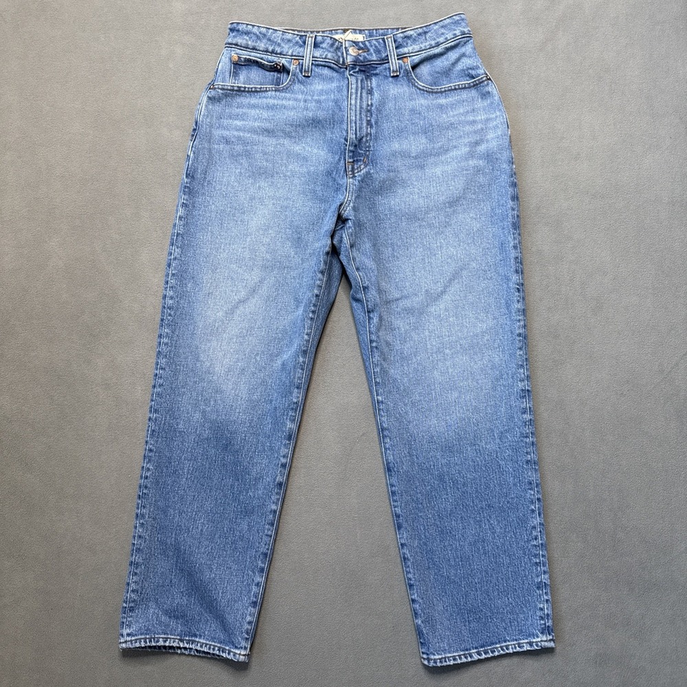 Madewell Jeans Womens 30 Blue Curvy 90s Straight Crop High Rise NQ204 - Picture 1 of 11